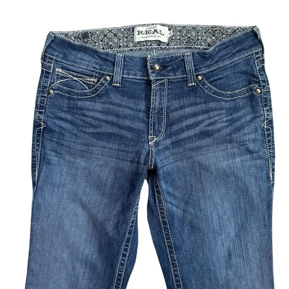 Ariat R.E.A.L Denim Medium Wash Mid Rise Workwear Bootcut Jeans Size 32 Reg - Picture 2 of 10